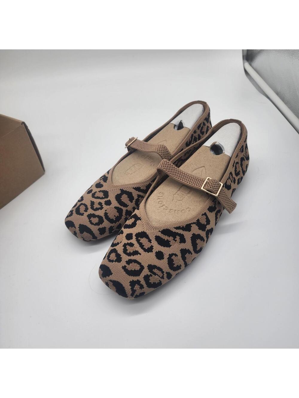 vivaia margot mary jane 41.5 dk leopard t bar 10 New